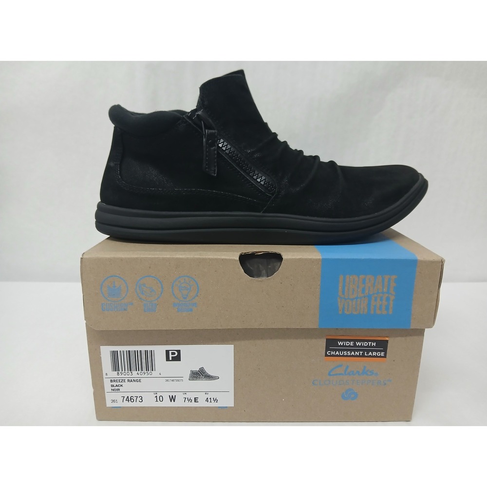 Clarks Cloudsteppers Breeze Range Black Ankle Boot 74673‎ Women's 10 Wide